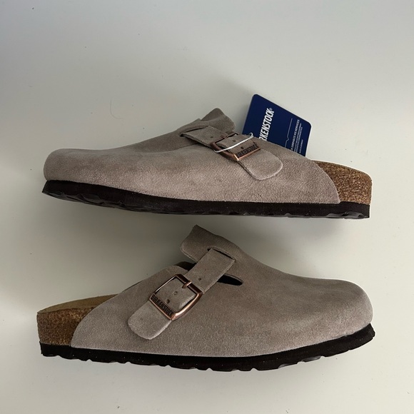 Taupe Grey Boston Birkenstocks Clogs - EU 38 - Picture 4 of 5